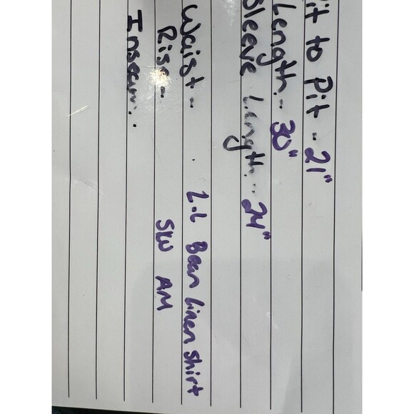 LL Bean Button Up Shirt Womens Medium White Blue Flowers Long Sleeve 100% Linen - Picture 16 of 16